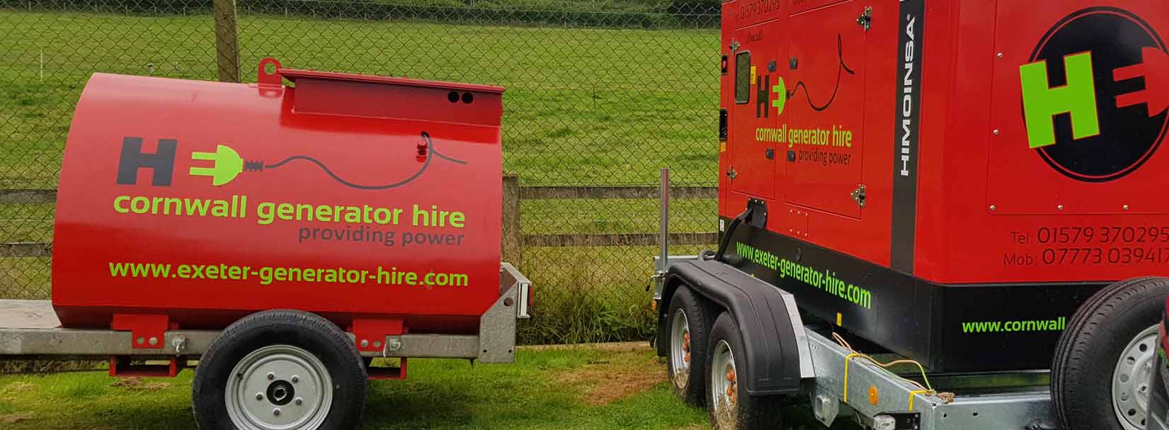 Exeter generator and fuel bowser for hire
